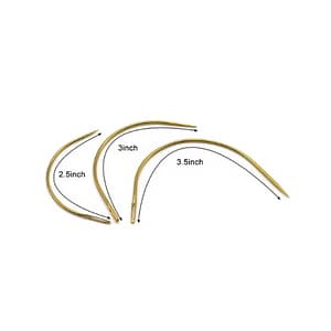 Gold Hair Extensions curved needles (6 pcs)